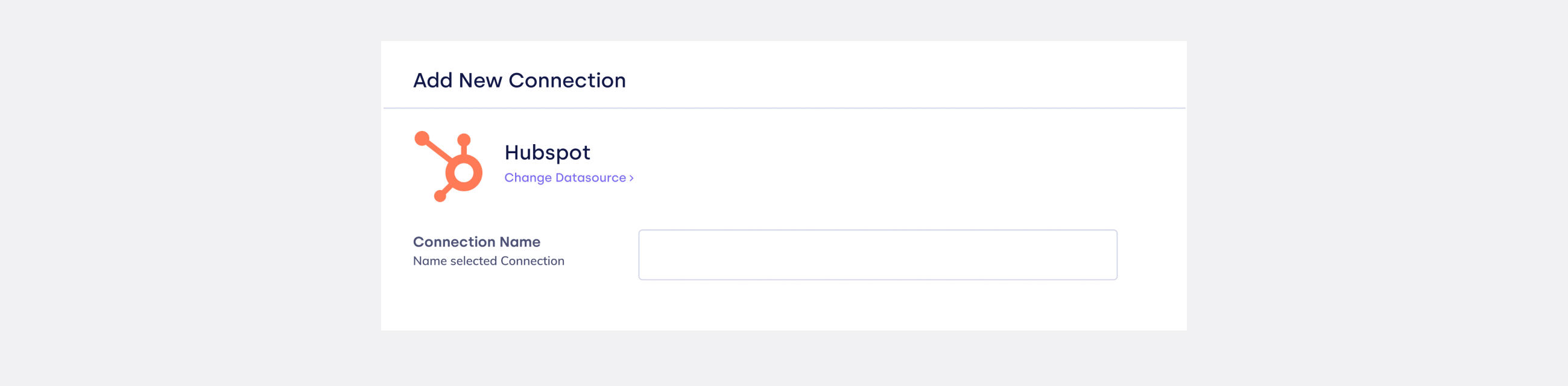 HubSpot connection name and Connect