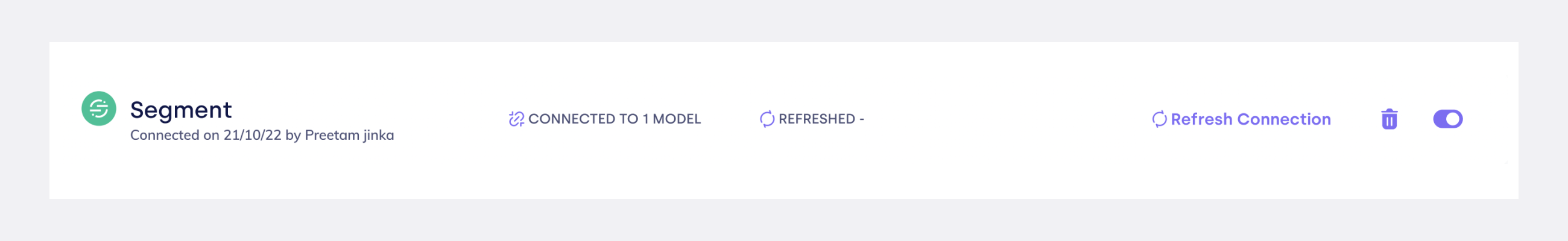 Segment connection saved