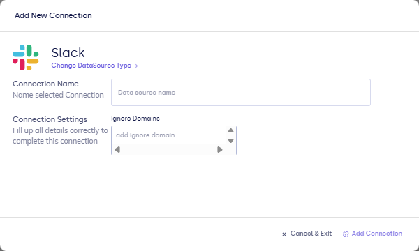 Slack connection configuration before OAuth