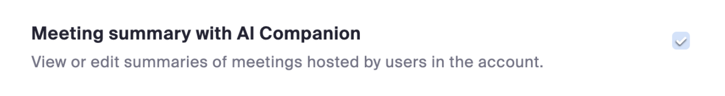 Zoom — Meeting summary with AI Companion